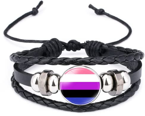 bangyao LGBTQ Zubehör Stolz Armband mit Geschenkbox, Transgender Sachen Bisexuelle Gay Lesbische Geschenke für Paar Männer Frauen Teen Valentinstag 01
