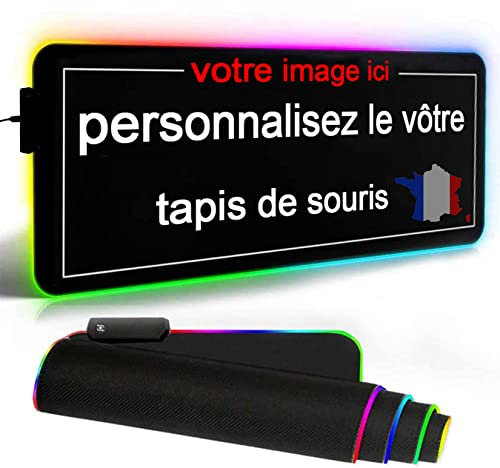 Rgzqrq Personnalisé Tapis De Souris De Jeu RGB LED étendu Créez Votre Propre Tapis De Souris De Jeu Personnalisé, Un Cadeau Personnalisé pour Les Amateurs De Jeux 80cm X 30cm X 0.4cm