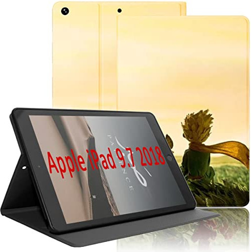 Yoedge Hülle Kompatibel mit iPad 6/iPad 5. Generation, Ultra Dünn Leicht SchutzHülle mit Standfunktion TPU Rücken Slim PU Leder Smart Folio Tablet Cover für iPad 9,7 Zoll 2018/2017, Little Prince 1