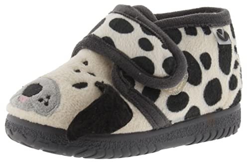 victoria Pantoffeln Unisex Ojalá Fell Tierchen & Klettverschluss & Passende Sohle 105119 für Kinder Antracita 23