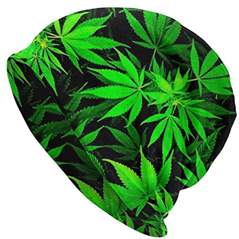 DJNGN Weed Leaf Erwachsene Unisex Strickmütze Beanie Winter Outdoor Warme Mütze Balaclava Hedging Cap für Geschenke