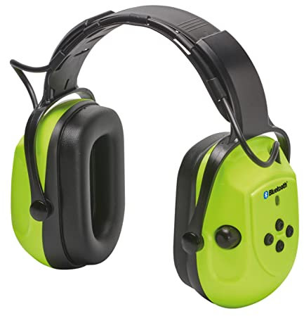 Gebol Kapselgehörschutz Profi Bluetooth | bequemes Telefonieren und Musik hören | Mikrofon mit Geräuschreduzierung | für Damen und Herren | Größe universal | neongrün, schwarz | 1 Stück