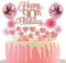 Tortendeko 90. Geburtstag Rosegold - Happy Birthday Glitter Cake Topper für Junge und Mädchen - Kuchendeko 90 Jahre