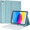 aMZCaSE Tastatur Hülle für iPad 10. Generation 2022,Tastatur Hülle für iPad 10,9 Zoll 2022 mit Abnehmbarer kabelloser Bluetooth-Tastaturhülle mit Stifthalter, QWERTZ (Himmelblau)