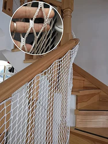 Rete di Protezione Anticaduta per Bambini, Rete di Sicurezza Scale Ferroviarie, Patio Balcone Rete di Protezione per Bambini Tromba Delle Scale Rete Corda Proteggere Bambino Animali Domestici Sicuro