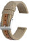 BISONSTRAP Sportliche Nylon Uhrenarmband, Militär Uhrenarmbänder für Herren, 18mm, Khaki mit Silberne Schnalle