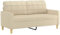 vidaXL Sofa 2 Sitzer, Couch für Wohnzimmer, Polstersofa mit Metallgestell, Loungesofa Zweisitzer Wohnzimmersofa Wohnzimmermöbel, Creme Stoff