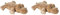 HUNTER HUGGLY Amazonas Hippo Hundespielzeug, Plüsch, Nilpferd, 28 cm, beige (Packung mit 2)