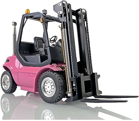 LESU 1/14 RC Carrello elevatore idraulico Modello RTR RC Trasferimento Costruzione Auto Pompa Valvola Motore Luce Suono I6S Radio Controller Rosa