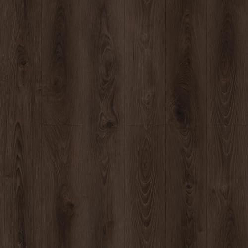 JOLIHOME Peel and Stick Floor Tile Wood Plank Effect Vinyl Flooring Self Adhesive Vinyl Tile Stickers for Kitchen Bedroom Living Room Waterproof Abrasion (Dark Brown, 10 PCS 15 Sq.Ft)