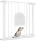 Froadp Türschutzgitter Baby Treppengitter 75-85cm Kindergitter ohne Bohren Türgitter mit Tür für Hunde und Katzen Beidseitig Schwenkbar Absperrgitter Automatisch Haustier Gittertür, Weiß