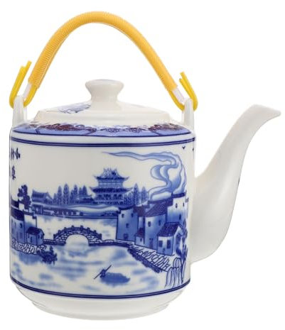 1 tetera de cerámica, tetera de cerámica, tetera de calentamiento de agua, dispensador de té de cerámica, tetera de cerámica, tetera con silbido, tetera de Kung Fu, cafetera, tetera de leche, botell