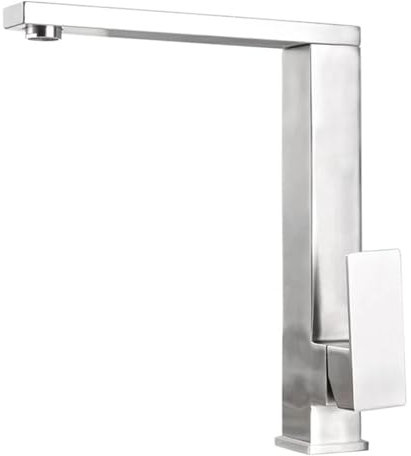 360 drehbare quadratische Küchenarmaturen, gebürstetes Nickel, schwarze Spüle, Küchenmischer, Wasserhahn, Edelstahl-Küchenarmatur,Tropfsicher