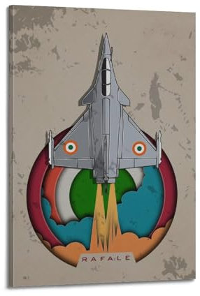 FYRNQ Poster mit Rafale-Illustration, Wandkunstdruck, Retro, ästhetisch, Raumdekoration, Gemälde, Leinwand, Heim- und Bürodekoration, 20 x 30 cm, Rahmenstil