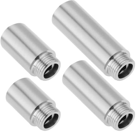 SG Store Set of 4 Shower Head Extension Tubes Made of Stainless Steel G1/2 Male to Female Thread Pipe Fitting Shower Head Extension for Bathroom Motorhomes Outdoor Pools