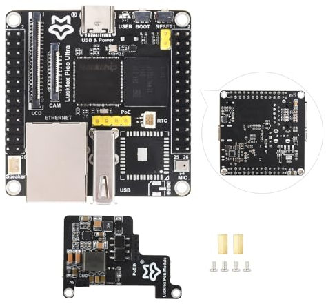 Waveshare Luck-Fox Pico Ultra RV1106 Linux Micro Development Board, Integrates Arm Cortex-A7/RISC-V MCU/NPU/ISP Processors, with 8GB EMMC, with PoE Module