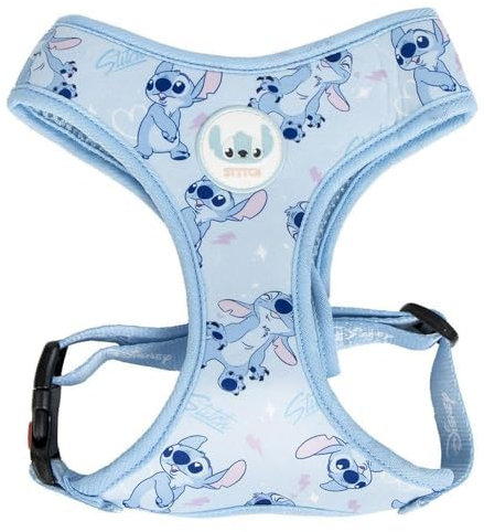 Stitch Hundegeschirr, bequem und verstellbar, ideal für Spaziergänge und Training, Robustes und atmungsaktives Material (Light Blue, XXS-XS)