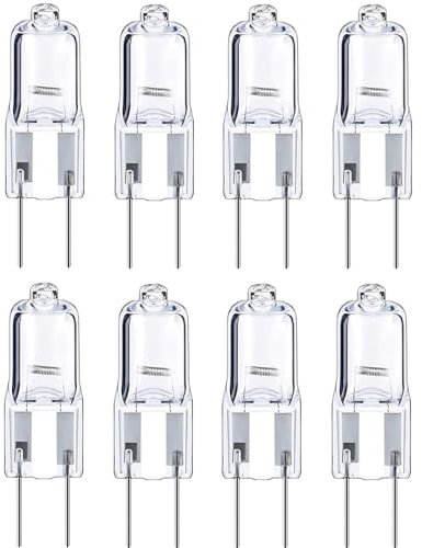 LISOCLU GY6.35 Halogen Bulbs 20W G6.35 20W 35W 12V Halogen Lamps 12 Volt Halogen Light Bulb Bi-Pin Base Clear Glass Lens Warm White 2700K (8 pcs) 50W