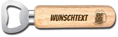 Flaschenöffner mit Gravur personalisierte Geschenke für Männer zu Geburtstag Weihnachten Bieröffner Holzgriff Name oder Text wählbar lustige Geburtstagsgeschenke Biergarten