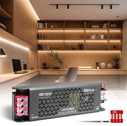 SUCIKORIO Regulable LED Transformador 24V 150W 6,2A, Fuente Alimentacion Constante Ultrafino LED Driver Controlador AC 220V a DC 24V Fuente de Alimentación de Bajo Voltaje para Tira LEDs