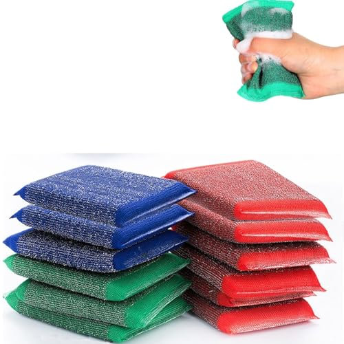 Estropajo Esponja de Acero Inoxidable paño de Alambre descalcificador, paño de Limpieza para ollas, Estropajo de Acero para Limpieza de Utensilios de Cocina, Cepillo de Limpieza para Inodoro y baño