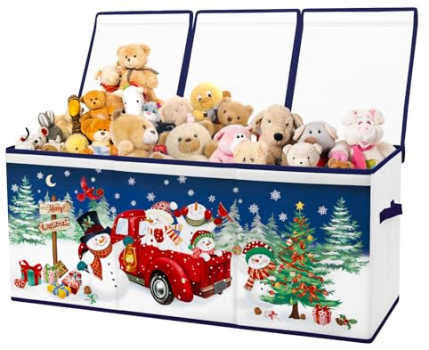 Extra Groß Aufbewahrungsbox Faltbare Spielzeugkiste mit Deckel Griff | Oxford spielzeug Aufbewahrung für Kinder Mädchen Jungen Spielzeugbox im Kinderzimmer 96×32×40cm