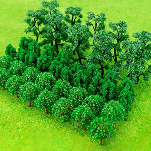 50 Stück Modellbau Bäume, Modell Bäume Miniatur, Landschaft Modell Bäume, Mixed Bunt Modell Baum, Mixed Bäume, Zug Bäume, für DIY Landschaft, Miniaturlandschaften, Sandtisch, Landschaftsmodell(3- 6cm)