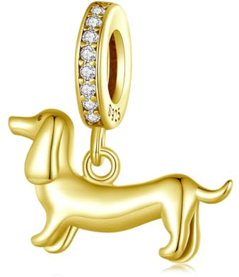 SOUTHPLUS Charms Pendentif Femme Perles animales Coeur Chiens Chats Cordon Collier pour Pendentif Sterling 925 Breloque Bracelets Pour Maman Voyage ou Anniversaire
