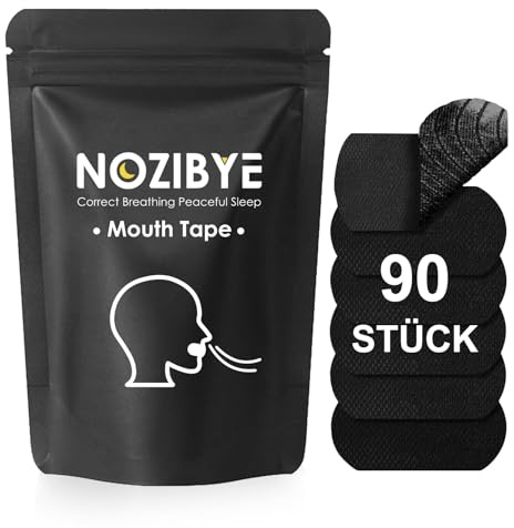 Nozibye Mundpflaster Schnarchen, Hypoallergenes Mouth Tape for Sleeping, Anti Schnarch Schlafband - 90er Pack