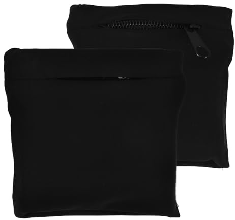 HOODANCOS 2 Stück Pack Sport Armbänder mit Reißverschluss Handgelenktasche für Laufen Radfahren und Fitness Schwarzes Armband mit Praktischem Stauraum für Handy Schlüssel und Karten