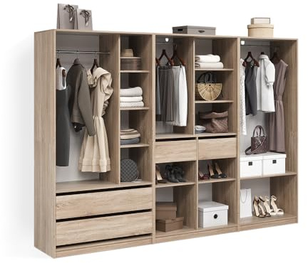 Livinity Kleiderschrank Trento Sonoma | 3er Set