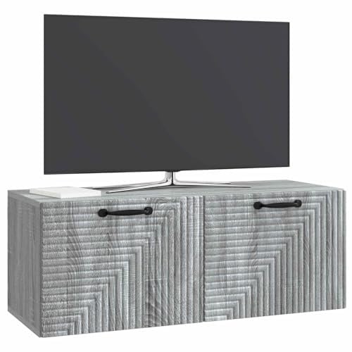 vidaXL Wandmontierter TV-Schrank Graues Sonoma 78,5 x 31 x 30 cm, Wohnzimmer, moderner rechteckiger Stauraum, wandmontierte Medienkonsole, platzsparendes Möbel für Dein Zuhause