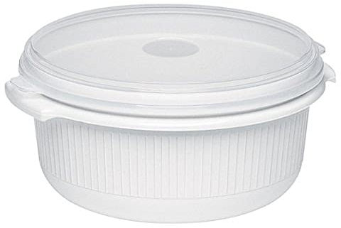 Emsa 450151200 Mikrowellentopf mit Deckel, 1,5 Liter, Kunststoff, Weiß, Micro Family
