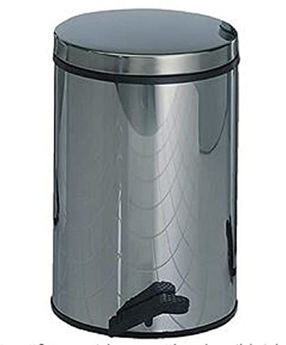 WESCO Softer Tretabfallsammler aus Edelstahl mit einem Volumen von 13 Litern in der Farbe Edelstahl/Mit Fußtritt