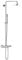 GROHE Rainshower 210 Duschsystem mit Thermostatbatterie (Wandmontage, Sicherheitssperre bei 38°C, Verbrühschutz, Antikalk-System), chrom, 27032001
