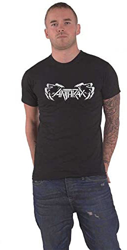 Anthrax Men Death Hands Short Sleeve T-Shirt, Black, X-Large