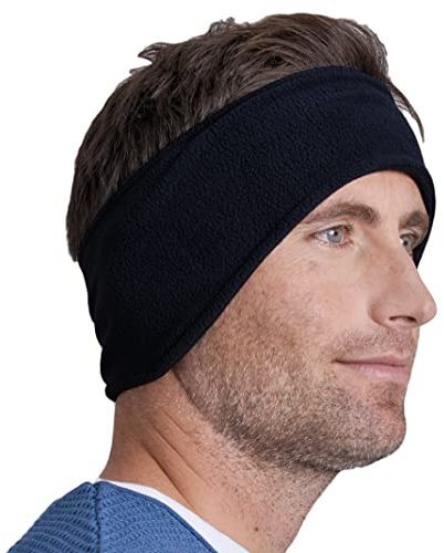 Tough Headwear Ear Warmer Headband - Ear Muffs - Running Headband - Ear Warmers for Women - Fleece Ear Cover Winter Headbands for Men & Women - Head Warmer for Cold Weather - Black