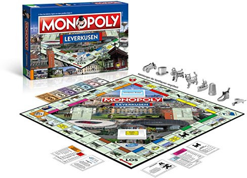 Winning Moves Monopoly Leverkusen Stadt Edition - Das weltberühmte Spiel um Grundbesitz und Immobilien