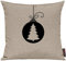 Shirtinstyle Sofakissen, Kissenbezug, Kissenhülle, Motiv Weihnachtskugel Weihnachtsbaum Tannenbaum, Größe 40 x 40cm, Farbe Taupe
