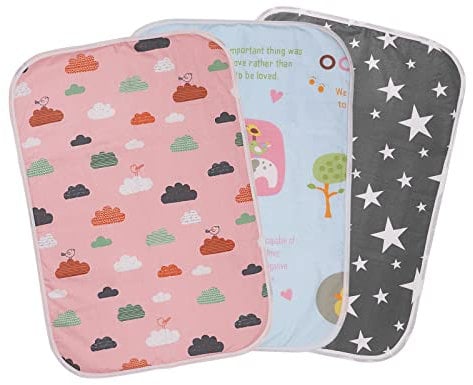 Wasserdichte Wickelunterlage, 3 Stück Tragbare Wasserdicht Waschbare Wickelunterlage 50 * 70cm Baby Changing Mat für Indoor/Outdoor/Reisen