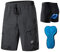 Santic Radlerhose Herren mit Sitzpolster Kurz Fahrradhose MTB Radhose Kurz mit Fahrradunterhose Herren Gepolstert Radshorts Fahrradshorts Schwarz EU XL