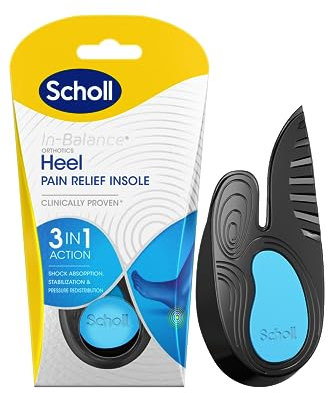 Scholl In-Balance Orthotics Heel and Ankle - Insoles for Heel Pain Relief, 3-in-1 Insoles for Heel Pain Relief - Size Small, UK 4.5-6.5, 1 Pair