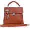 Catwalk Collection Handbags - Damen Leder Umhängetasche - Crossbody Bag/Handtasche Mittelgroß - Verstellbarer Abnehmbarer Gurt - Pandora - Hellbruan