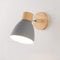 Wandlampe Holz Wandleuchte E27 Verstellbare Wandbeleuchtung Leselampe Innenwandleuchte Eisen Wand Strahler Schlafzimmer Wohnzimmer Flur Esszimmer Nacht Beleuchtung,Grau