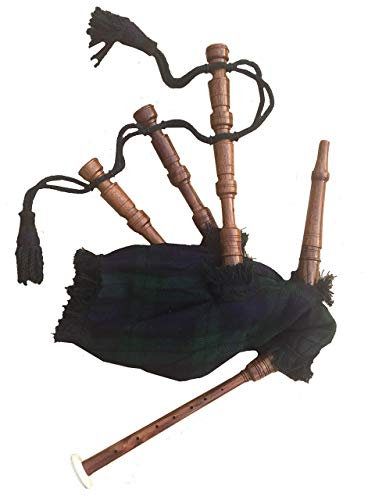 Neu Baby Mini Dudelsack Spielzeug Spielbar Anfänger Rose Holz Royal Stewart Mackenzie Macdonald Schwarz Stewart & Irish Grün Abdeckung & Schnur Gratis 2 Reed - Schwarze Armbanduhr