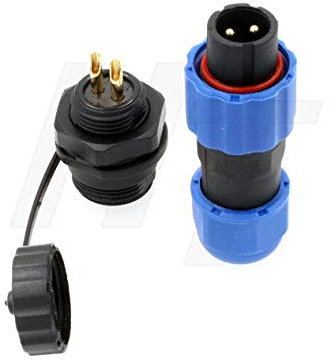HangTon SD13 2 Pin 10 Amp Connector Plug Panel Socket Aviation Circular Waterproof IP68 Connector Male Female for Outdoor Power System