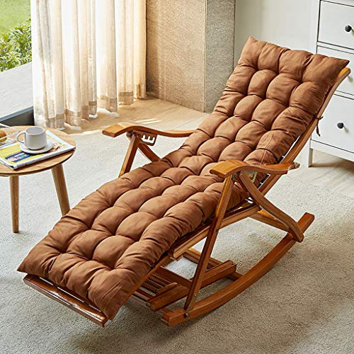 LPGY Chaises de Jardin, Fauteuil en Bois de Bambou, Fauteuil à Bascule, Fauteuil de Détente avec Repose-Pieds Extensible et Massage des Pieds, Meubles De Jardin
