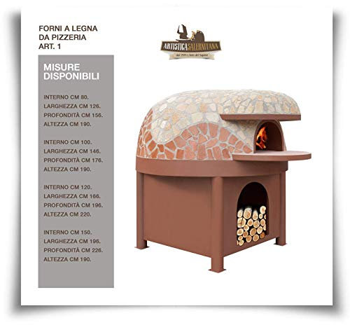 Forno a Legna/Gas Napoletano da Pizzeria/Giardino con portalegna (Diametro 120 cm)