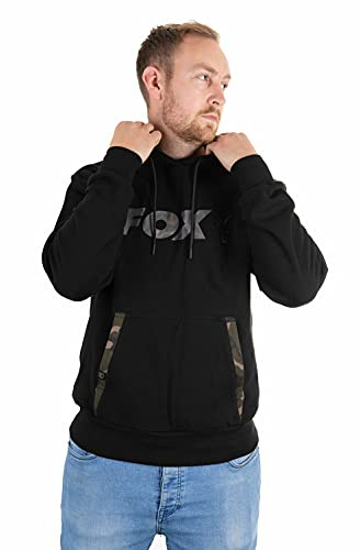 Fox Black/Camo Print Hoody - Angelpullover, Größe:S