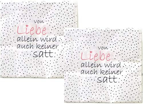 40 Stück Servietten Spruch Papierservietten Tischdekoration (Von Liebe allein...)